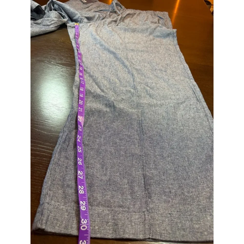 NWT GAP Linen Wide Leg Pants Women's XXL Blue Summer Coastal